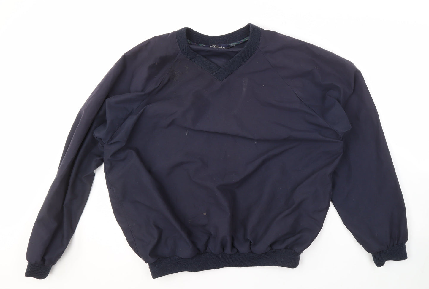 Mileta Men's Blue Pullover Sweatshirt L V-Neck