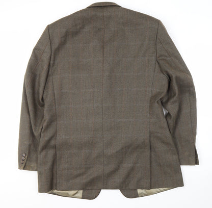 Wellington Men's Brown Check Blazer L Classic Style
