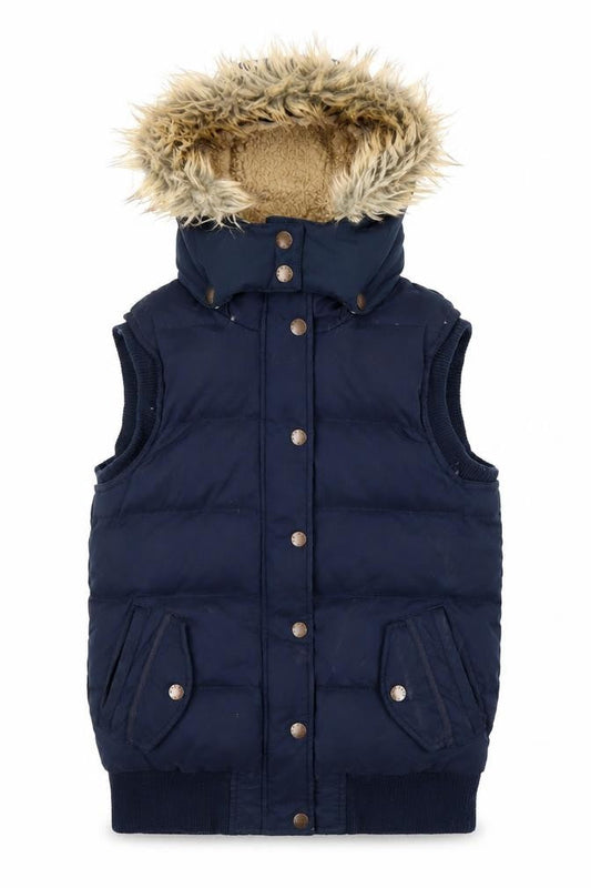 Womens UK Size 8 Fat Face Blue Gilet