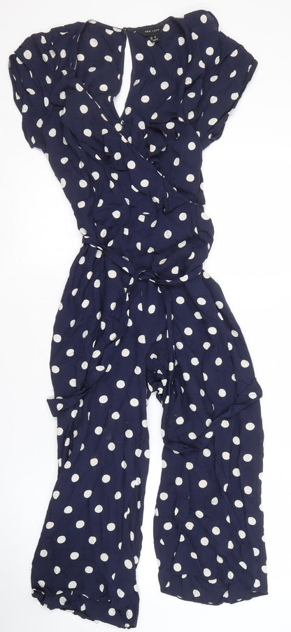 New Look Women's Blue Polka Dot Jumpsuit, Size 10