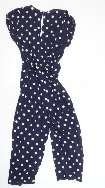 New Look Women's Blue Polka Dot Jumpsuit, Size 10