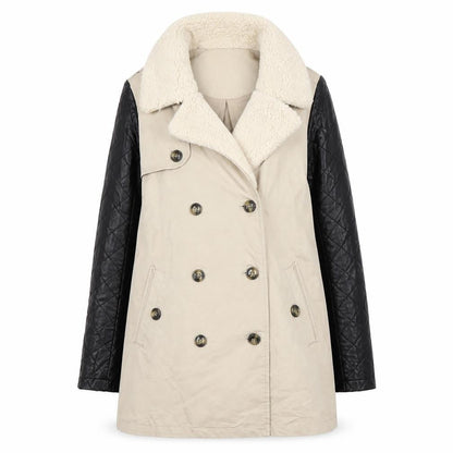 Womens UK Size S Pull&Bear Beige Pea Coat