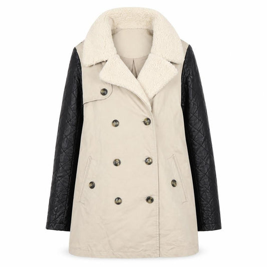 Womens UK Size S Pull&Bear Beige Pea Coat