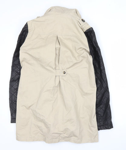 Pull&Bear Women's Beige Pea Coat Size S - Casual Winter Wear