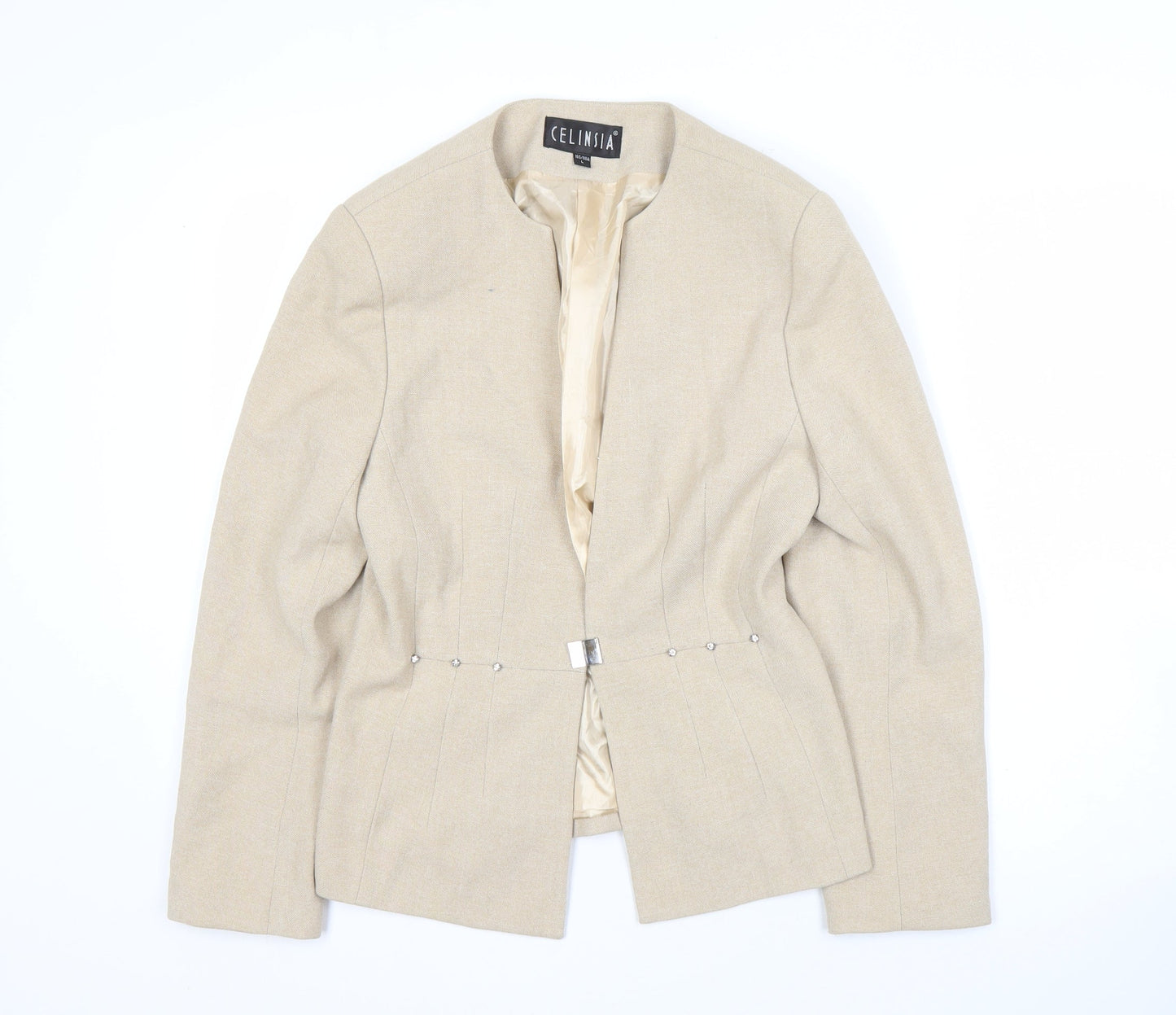 Celinsia Beige Women's Blazer L - Elegant Business Casual