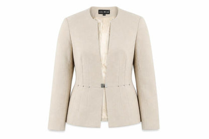 Celinsia Beige Women's Blazer L - Elegant Business Casual