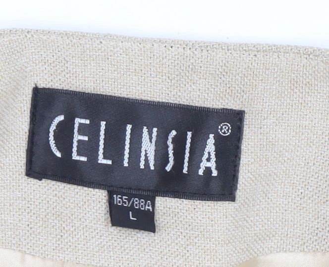 Celinsia Beige Women's Blazer L - Elegant Business Casual