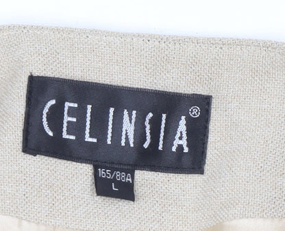 Celinsia Beige Women's Blazer L - Elegant Business Casual
