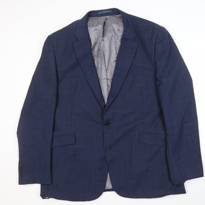 Tom English Blue Check Men's Blazer 46 Regular Fit