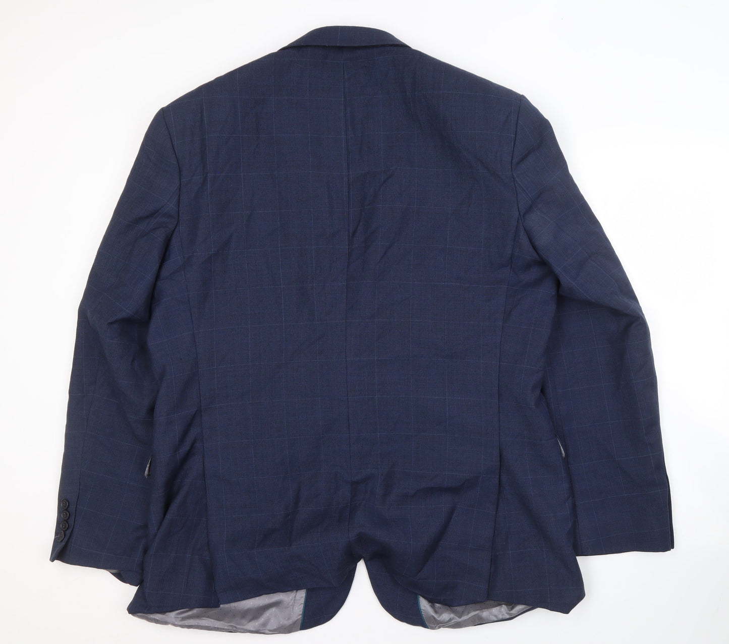 Tom English Blue Check Men's Blazer 46 Regular Fit