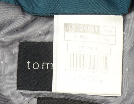 Tom English Blue Check Men's Blazer 46 Regular Fit