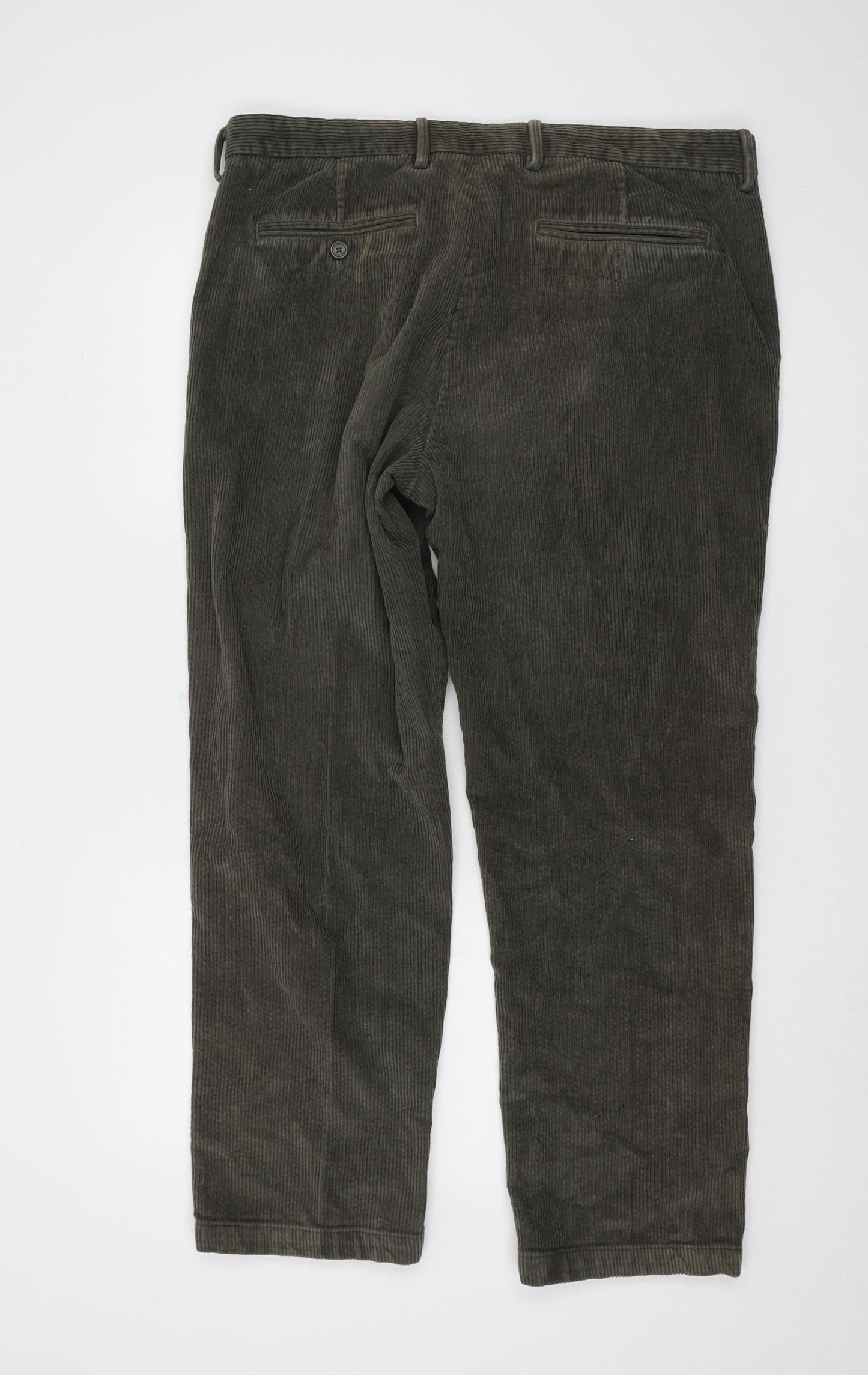 Samuel Windsor Men's Brown Corduroy Trousers - 38R Straight Fit