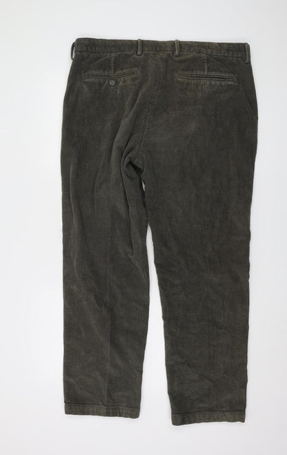 Samuel Windsor Men's Brown Corduroy Trousers - 38R Straight Fit