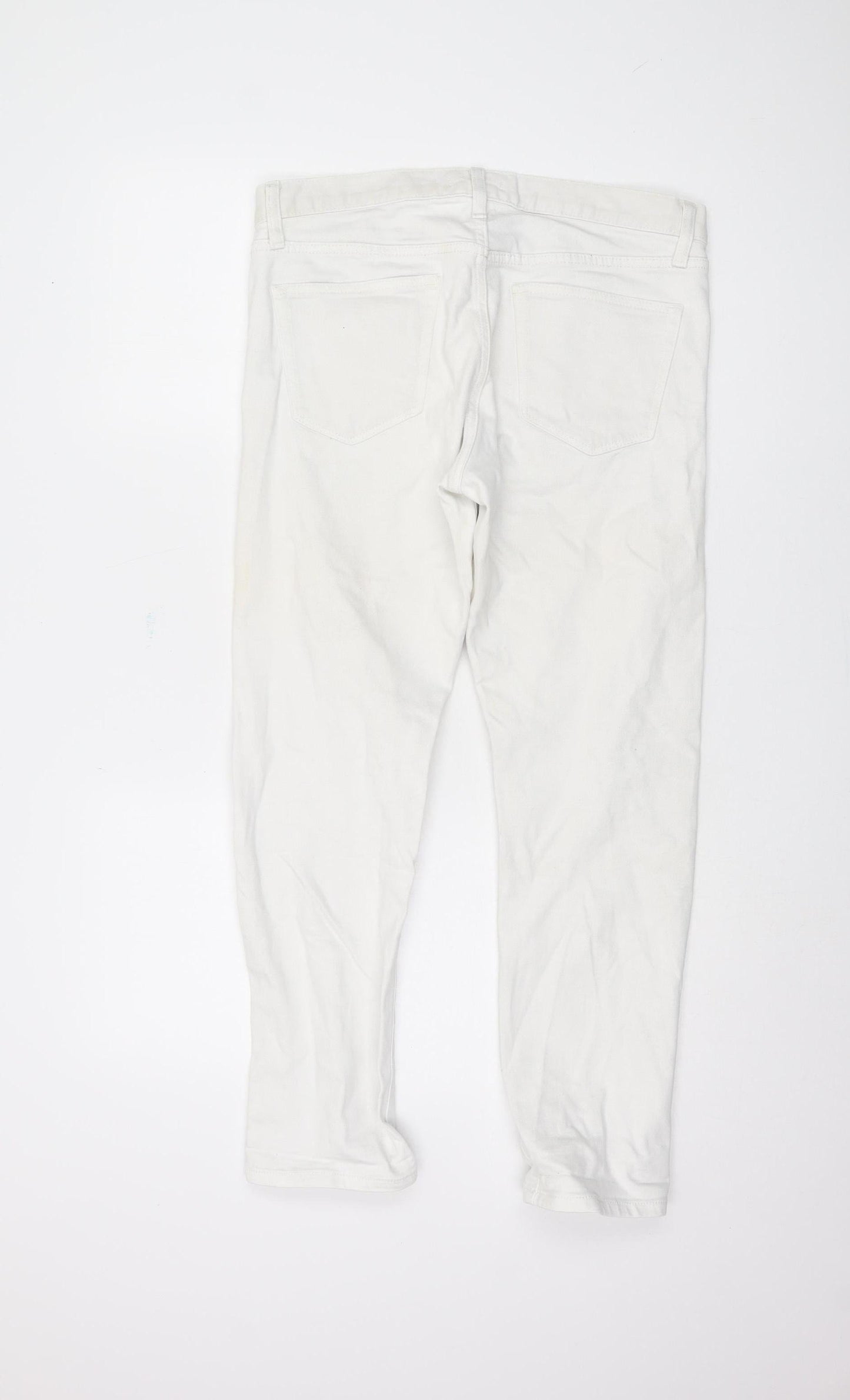 Uniqlo Women's White Denim Jeans Size 12 - Classic Style
