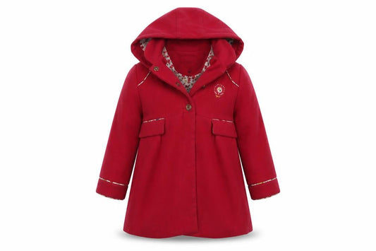 Sergent Major Girls Red Floral Parka Coat Size 6 Years