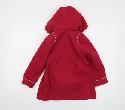 Sergent Major Girls Red Floral Parka Coat Size 6 Years