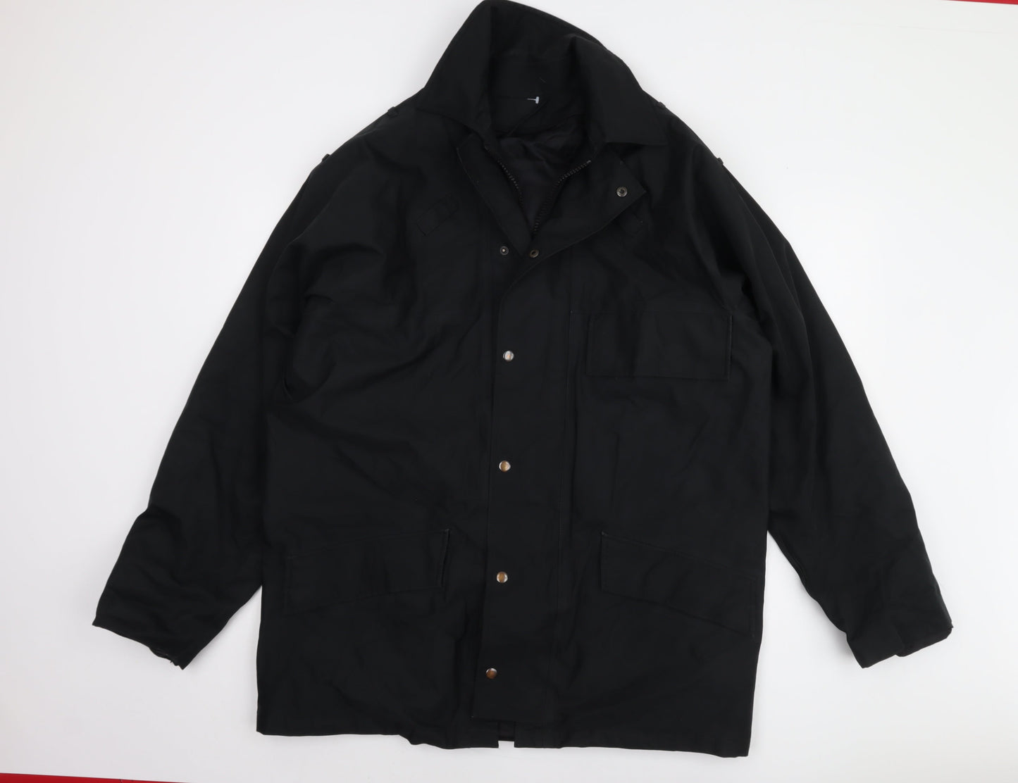 Mens UK Size L L.A. Corporate Black Parka Coat