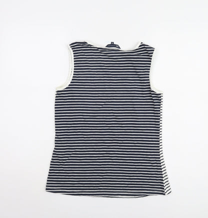 Womens UK Size 12 Crew Clothing Company Blue Basic Tank