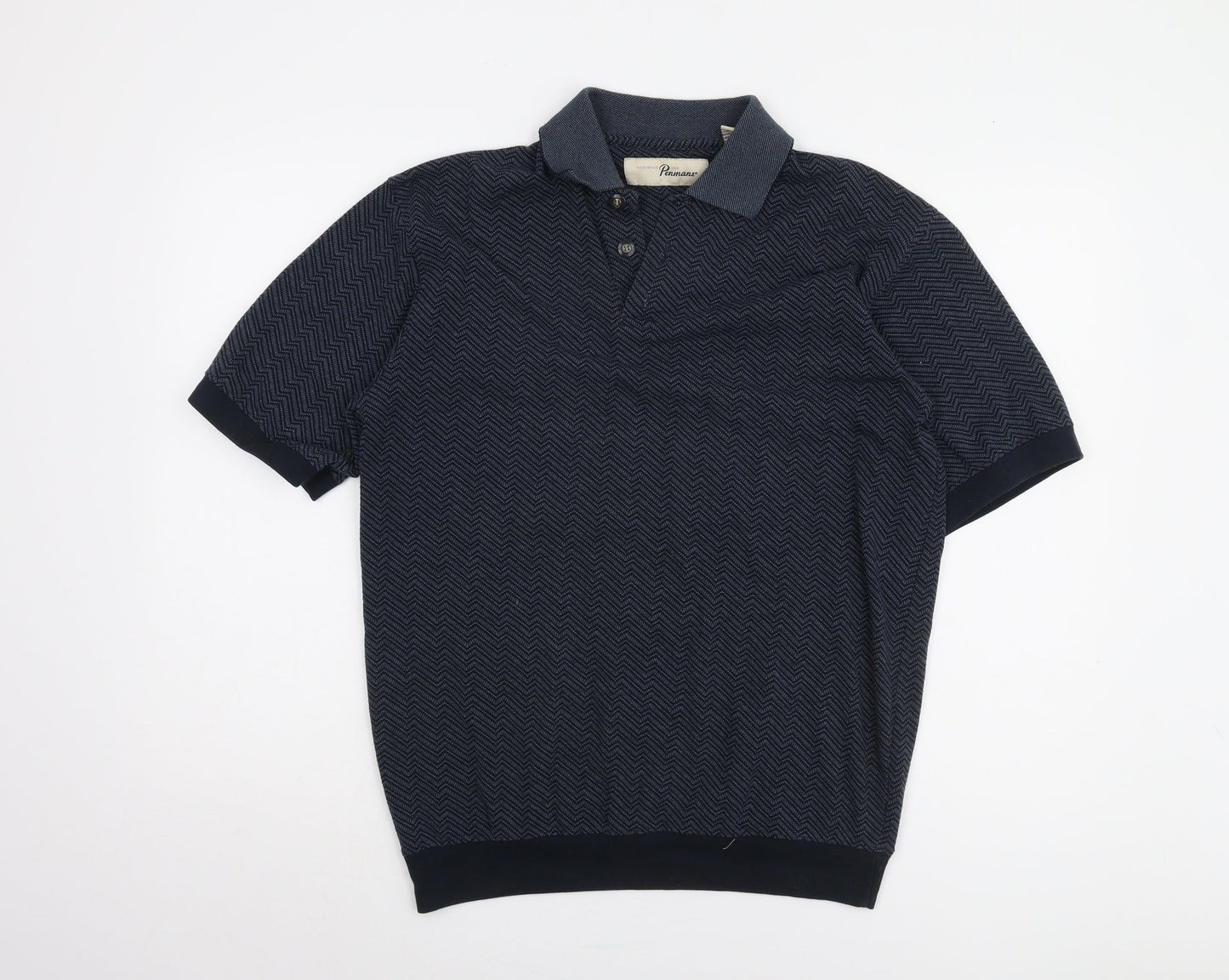 Penmans Men's Black Short Sleeve Polo Size L