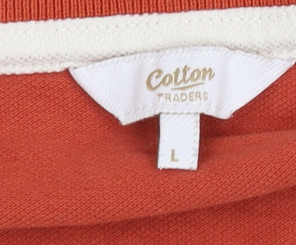 Cotton Traders Men's Red Polo Shirt Size L