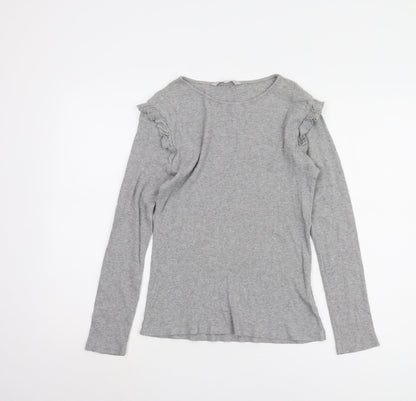 Womens UK Size 14 Red Herring Grey Basic T-Shirt
