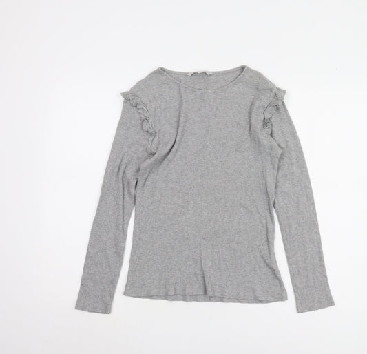 Womens UK Size 14 Red Herring Grey Basic T-Shirt