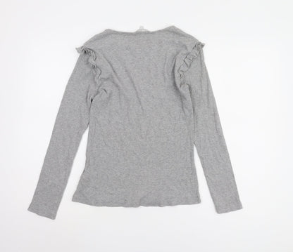 Womens UK Size 14 Red Herring Grey Basic T-Shirt