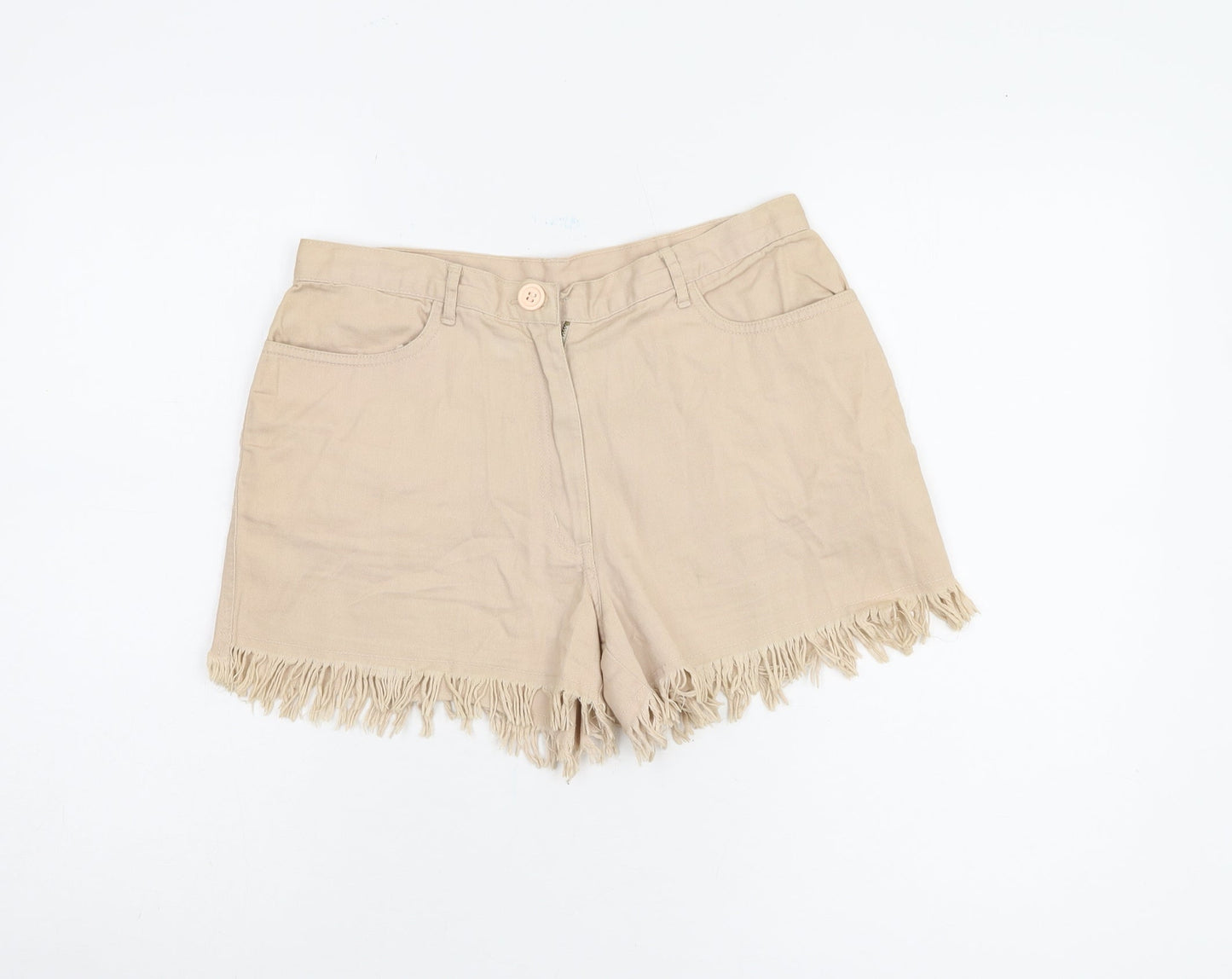 Joie de Vivre Women Beige Cut-Off Shorts Size 10