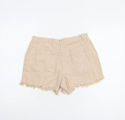 Joie de Vivre Women Beige Cut-Off Shorts Size 10