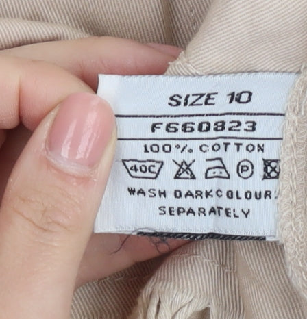 Joie de Vivre Women Beige Cut-Off Shorts Size 10