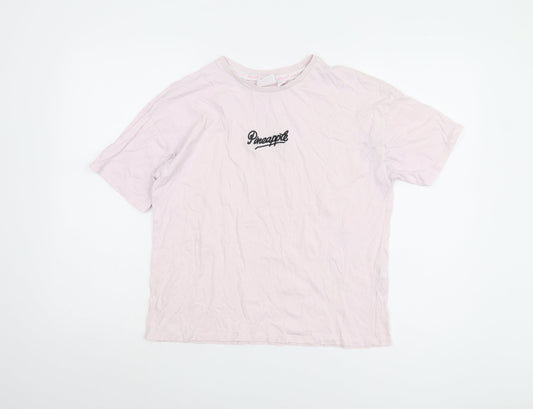 Pineapple Women’s Pink XS Embroidered T-Shirt