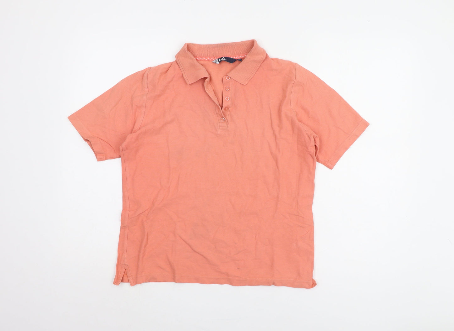 Isle Women's Orange M Polo Shirt, Casual, Cotton