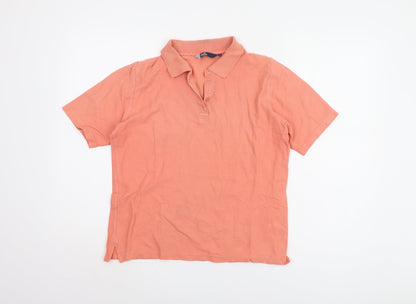 Isle Women's Orange M Polo Shirt, Casual, Cotton