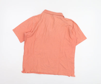 Isle Women's Orange M Polo Shirt, Casual, Cotton