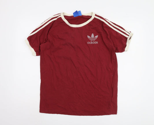Adidas Men's Red Large Logo T-Shirt