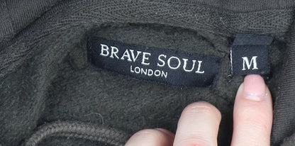 Mens UK Size M Brave Soul Green Pullover Hoodie
