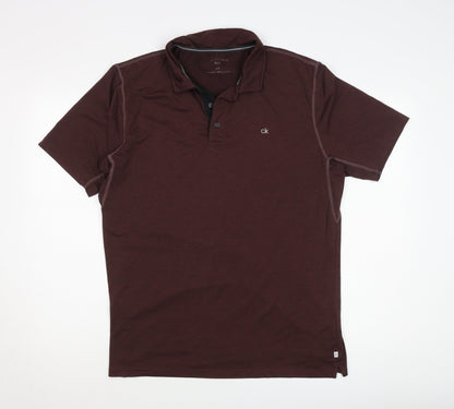 Calvin Klein Men's Brown Polo Shirt L Golf Style