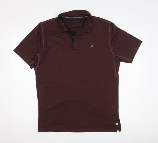 Calvin Klein Men's Brown Polo Shirt L Golf Style