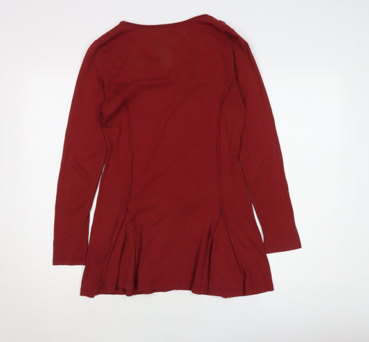 Joe Browns Women's Red Tunic, Size 8, V-Neck, Button Accent