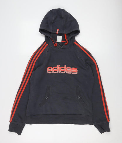Adidas Black Hoodie Unisex Adult Size 16 Logo Hooded