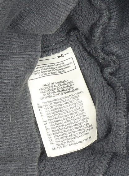 Adidas Black Hoodie Unisex Adult Size 16 Logo Hooded