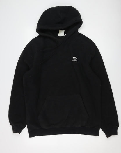 adidas Men's Black Hoodie L Pullover Fleece Logo