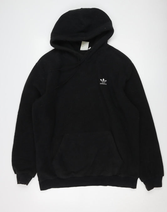 adidas Men's Black Hoodie L Pullover Fleece Logo