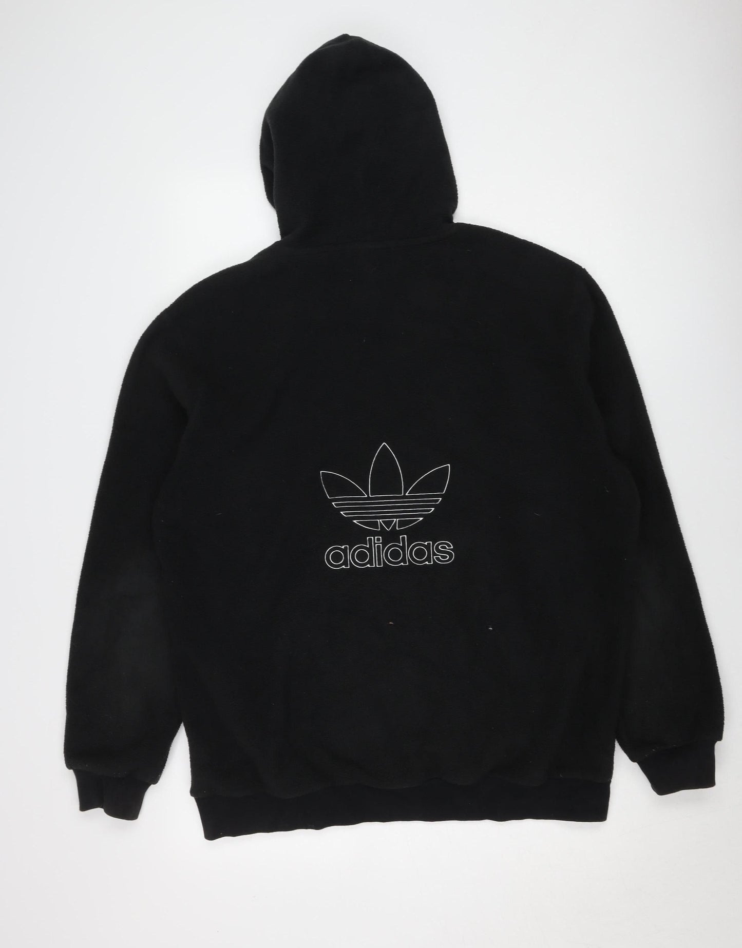 adidas Men's Black Hoodie L Pullover Fleece Logo