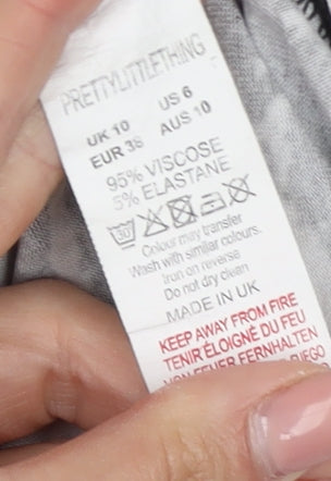 PrettyLittleThing Women's Black T-Shirt Dress, Size 10