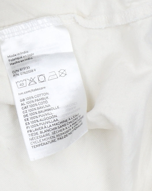 Unisex Adults UK Size XL H&M White Basic T-Shirt