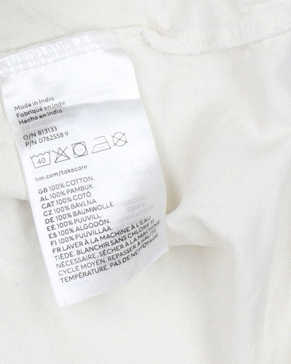 Unisex Adults UK Size XL H&M White Basic T-Shirt