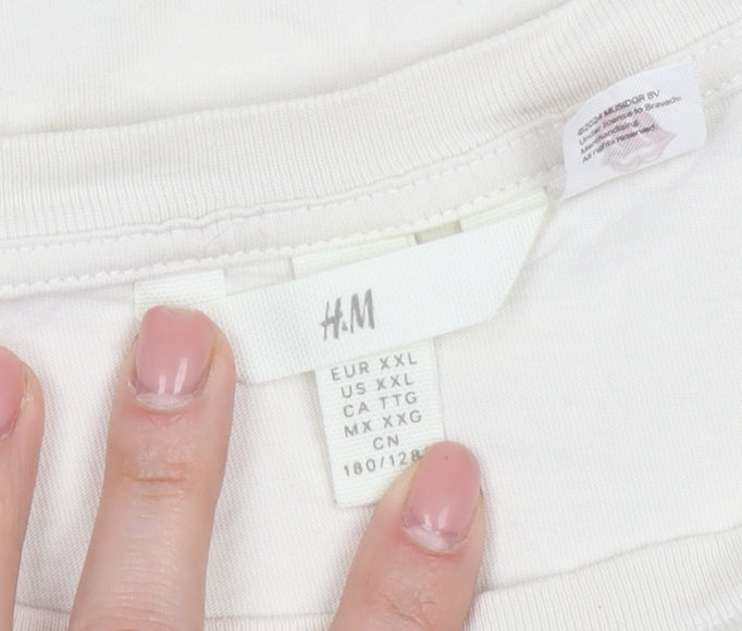 Unisex Adults UK Size XL H&M White Basic T-Shirt