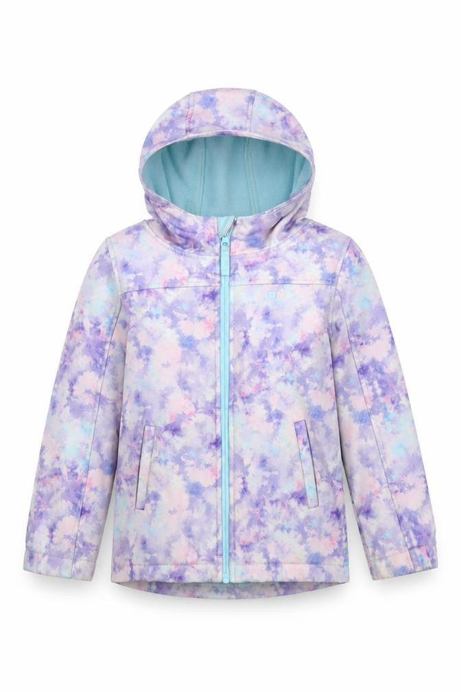 Front view of Mountain Warehouse girls’ multicoloured soft shell jacket 7-8 years
