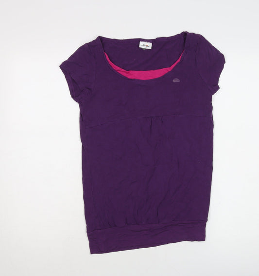 Womens UK Size 12 ellesse Purple Basic T-Shirt